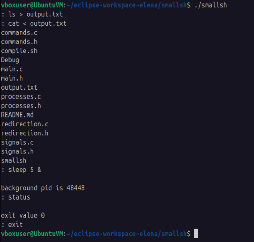 A picture of the Small Shell project
