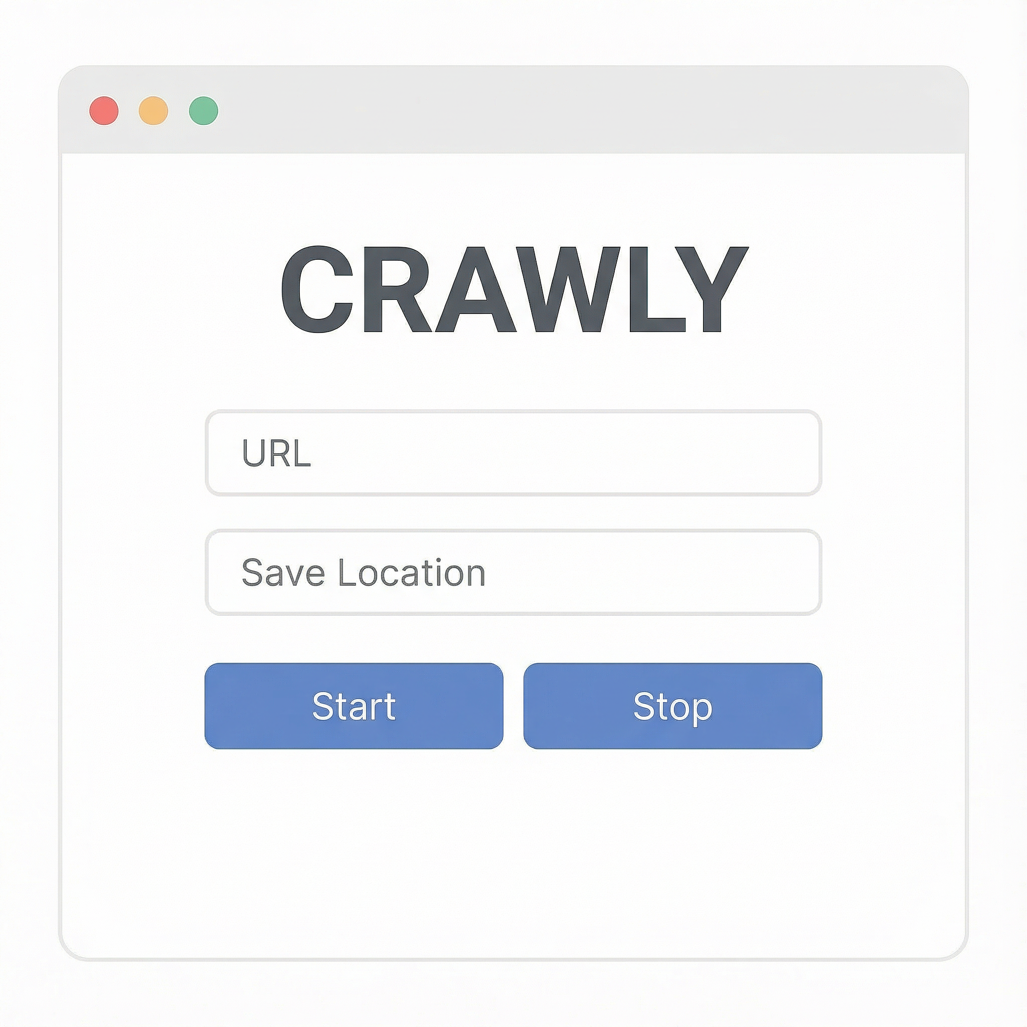 CLI mockup showing web crawler loading