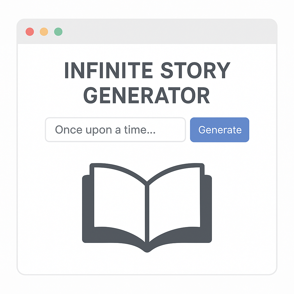 A picture of the Infinite Story Generator web app
